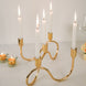 6inch Tall 5-Arm Wavy Gold Metal Taper Candle Holder Candelabra