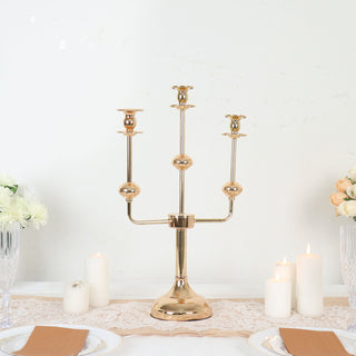 Add Glamour to Your Event Decor with a Gold Metal Candelabra