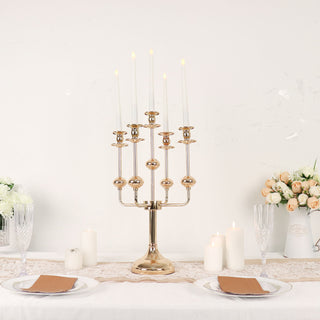 Add Glamour to Your Event Decor with a Gold Metal Candelabra