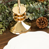 Set of 3 | Gold Metal Taper Candle Stands, 3 Disk Pedestal Design Candlestick Holders