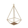 9inch Gold Metal Pyramid Shaped Tealight Candle Holders, Open Frame Geometric Flower Stand#whtbkgd