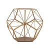 7inch Gold Metal Pentagon Prism Tealight Candle Holder, Open Frame Geometric Flower Stand#whtbkgd
