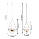 Gold Geometric Hanging Tealight Candle Holders, Diamond Open Frame Metal Terrarium Planters