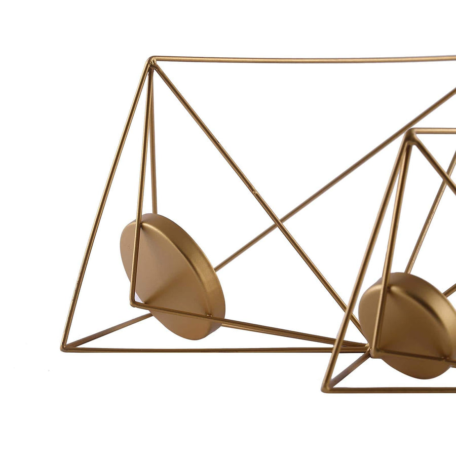 Gold Geometric Hanging Tealight Candle Holders, Diamond Open Frame Metal Terrarium Planters#whtbkgd