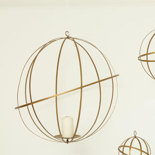 Add Elegance to Your Event Decor with the 24" Gold Wrought Iron Open Frame Centerpiece Ball