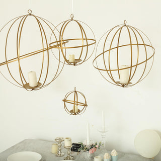 Create a Unique and Versatile Display with the Gold Wrought Iron Open Frame Centerpiece Ball
