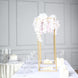 32inch Matte Gold Wedding Flower Stand - Metal Vase Column Stand - Geometric Centerpiece Vase