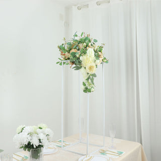 32" Glossy White Metal Wedding Flower Stand