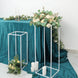 2 Pack | 32inch Glossy White Metal Wedding Flower Stand, Geometric Vase Column Centerpiece