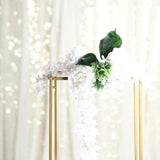 40inch Matte Gold Wedding Flower Stand - Metal Vase Column Stand - Geometric Centerpiece Vase