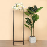 2 Pack | 48 inch Matte Black Metal Wedding Flower Stand | Geometric Centerpiece Vases