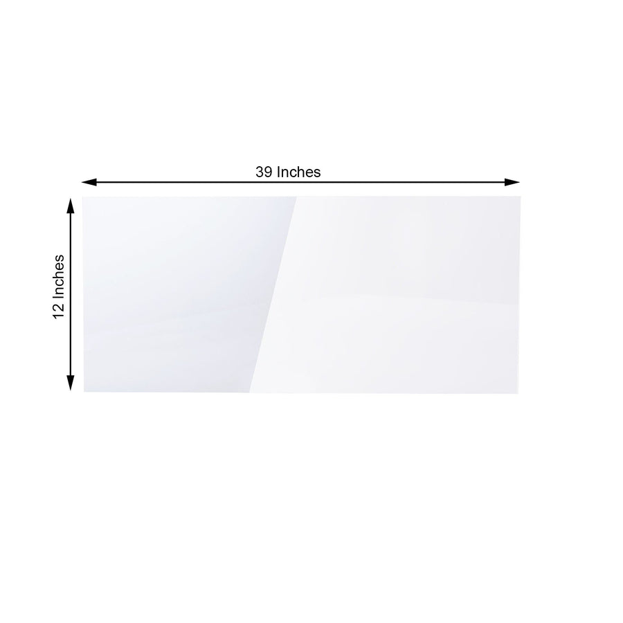 2 Pack | 40x12inch Clear Acrylic DIY Sign Board Plexiglass Sheets, Rectangular Side Plates