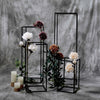 Set of 4 | Matte Black Metal Frame Flower Stand, Wedding Column Centerpieces - 16/24/32/40