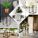 2 Pack | 40inch Glossy White Metal Wedding Flower Frame Stand, Geometric Column Prop Centerpiece