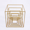 2 Pack | 12inch Square Gold Metal Frame Wedding Flower Stands, Geometric Centerpieces