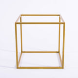 2 Pack | 12inch Square Gold Metal Frame Wedding Flower Stands, Geometric Centerpieces#whtbkgd