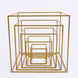2 Pack | 20inch Square Gold Metal Frame Wedding Flower Stands, Geometric Centerpieces