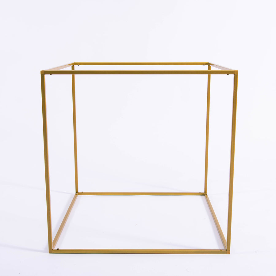 2 Pack | 20inch Square Gold Metal Frame Wedding Flower Stands, Geometric Centerpieces#whtbkgd