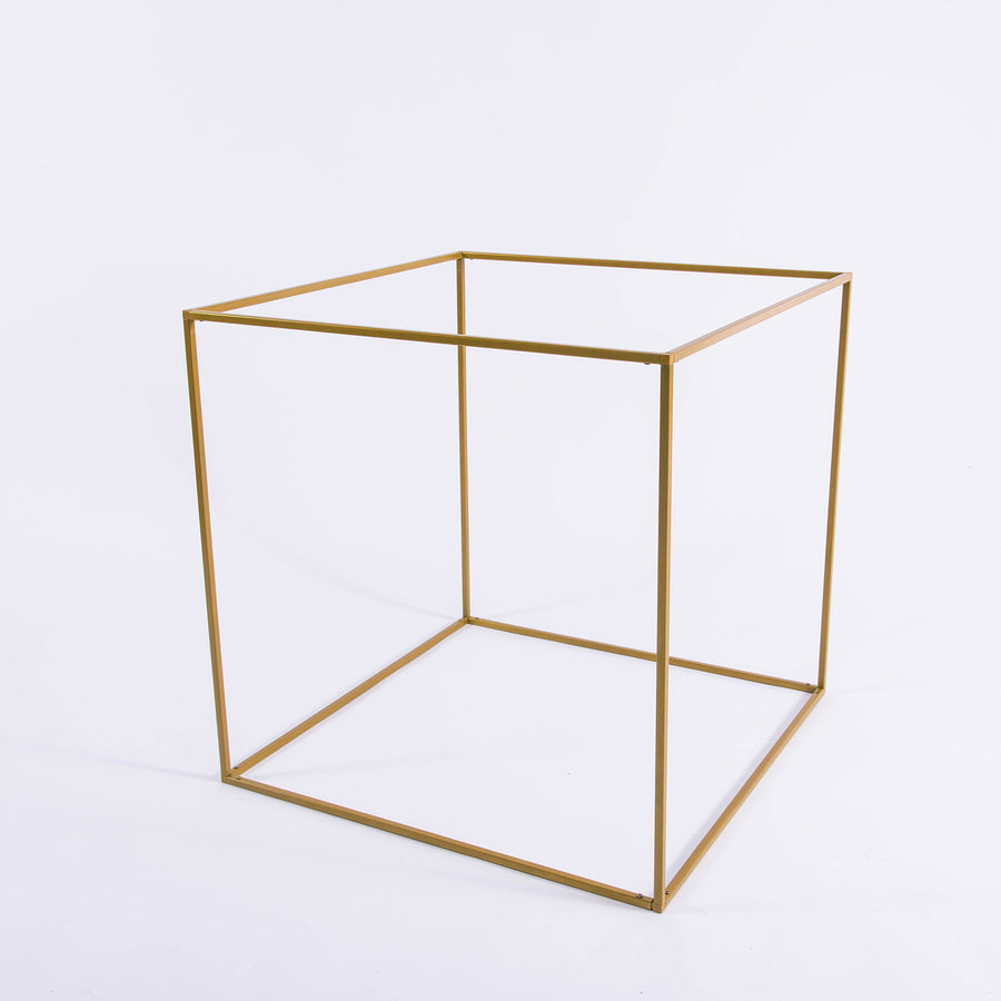 2 Pack | 24inch Square Gold Metal Frame Wedding Flower Stands, Geometric Centerpieces#whtbkgd