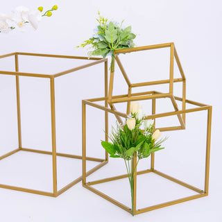 Stylish Gold Metal Frame Wedding Flower Stands
