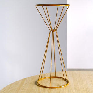 Elevate Your Décor with a Reversible Gold Metal Geometric Stand