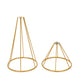 20inch Dual Cone Reversible Gold Metal Geometric Flower Stand, Wedding Vase Pedestal