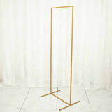 5.5ft Gold Metal Frame Wedding Arch, Rectangular Backdrop Stand, Floral Display Frame