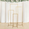 Set of 4 | Gold Metal Frame Wedding Arch, Rectangular Backdrop Stand, Floral Display Frame