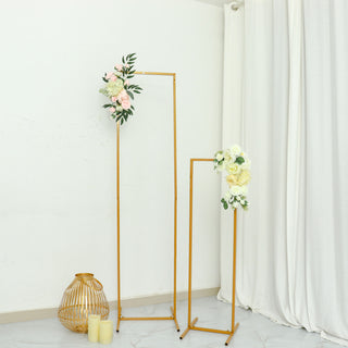 Versatile and Durable Gold Metal Frame Wedding Arch Set