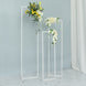 Set of 4 | Slim White Metal Frame Wedding Arch, Rectangular Backdrop Stand, Floral Display Frame