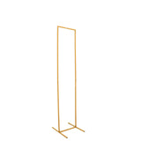 4.5ft Slim Gold Metal Frame Wedding Arch, Rectangular Backdrop Stand, Floral Display Frame#whtbkgd