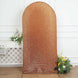 7ft Gold Shimmer Tinsel Spandex Chiara Backdrop Stand Cover Fitted Round Top Wedding Arch