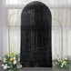 7ft Black Shimmer Tinsel Spandex Chiara Backdrop Stand Cover Fitted Round Top Wedding Arch