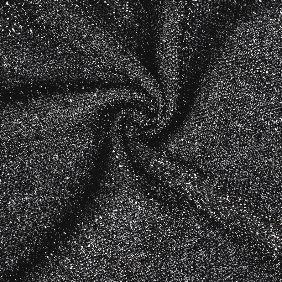 7ft Black Shimmer Tinsel Spandex Chiara Backdrop Stand Cover Fitted Round Top Wedding Arch#whtbkgd