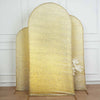7ft Champagne Shimmer Tinsel Spandex Chiara Backdrop Stand Cover For Fitted Round Top Wedding Arch