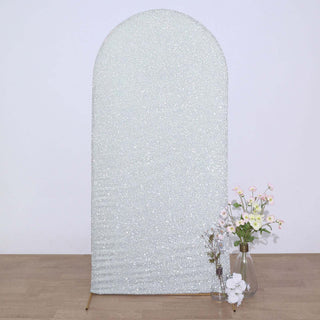 Add Pizzazz to Your Event Decor with the 7ft Silver Shimmer Tinsel Backdrop