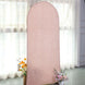 6ft Blush Rose Gold Shimmer Spandex Chiara Backdrop Stand Cover For Fitted Round Top Wedding Arch
