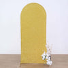 6ft Gold Shimmer Tinsel Spandex Chiara Backdrop Stand Cover For Fitted Round Top Wedding Arch