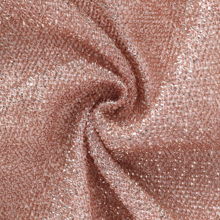 5ft Blush Rose Gold Shimmer Spandex Chiara Backdrop Stand Cover For Fitted Round Top Arch#whtbkgd