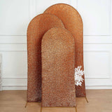 5ft Gold Shimmer Tinsel Spandex Chiara Backdrop Stand Cover Fitted Round Top Wedding Arch