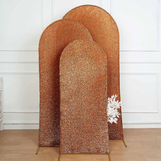Enhance Your Wedding Decor with the 5ft Antique Gold Shimmer Tinsel Spandex Chiara Backdrop Stand Cover