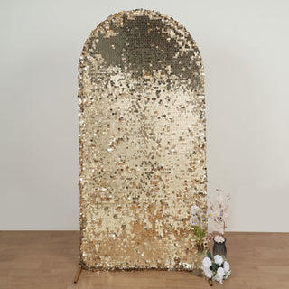 Sparkly Champagne Double Sided Big Payette Sequin Chiara Backdrop Stand Cover