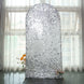 7ft Sparkly Silver Double Sided Big Payette Sequin Chiara Backdrop Stand Cover For Fitted Round Top 