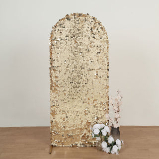 Add Sparkle to Your Event with the 5ft Sparkly Champagne Double Sided Big Payette Sequin Chiara Backdrop Stand Cover