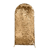 5ft Sparkly Gold Double Sided Big Payette Sequin Chiara Backdrop Stand Cover For Fitted Round Top