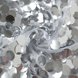 5ft Sparkly Silver Double Sided Big Payette Sequin Chiara Backdrop Stand Cover For Fitted#whtbkgd