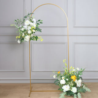 Create an Elegant Floral Display with the Gold Metal Wedding Arch Chiara Backdrop Stand