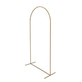6ft Gold Metal Wedding Arch Chiara Backdrop Stand Floral Display Frame With Round Top#whtbkgd