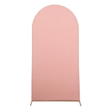 7ft Matte Dusty Rose Spandex Fitted Chiara Backdrop Stand Cover For Round Top Wedding Arch
