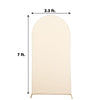 7ft Matte Beige Spandex Fitted Chiara Backdrop Stand Cover For Round Top Wedding Arch